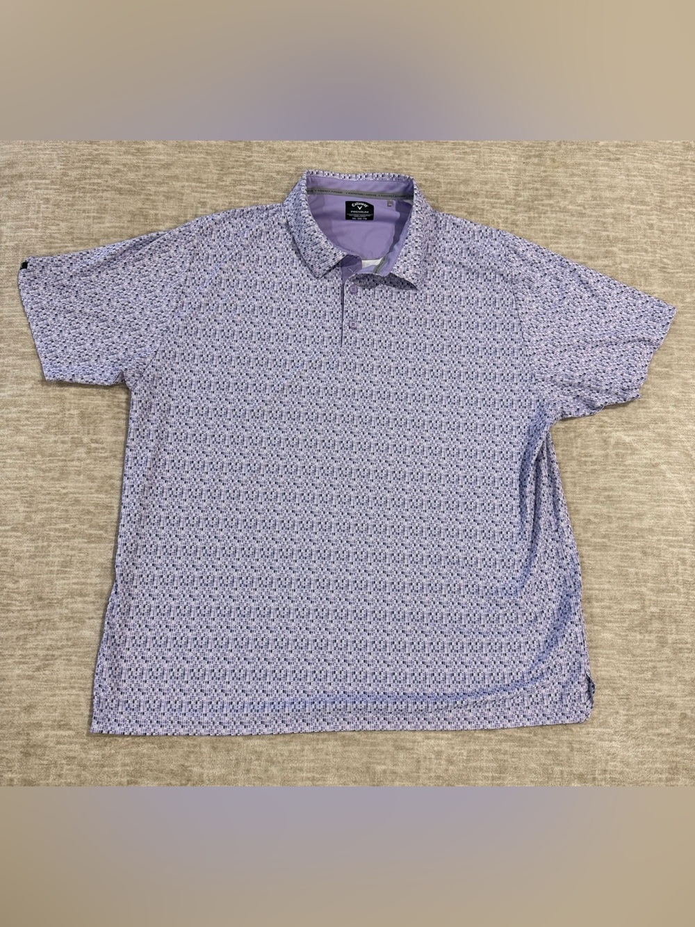 Callaway Men's Light Lavender Geo Print Polo size XXL EUC